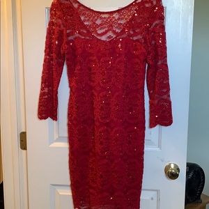 Red Lace Mini Dress